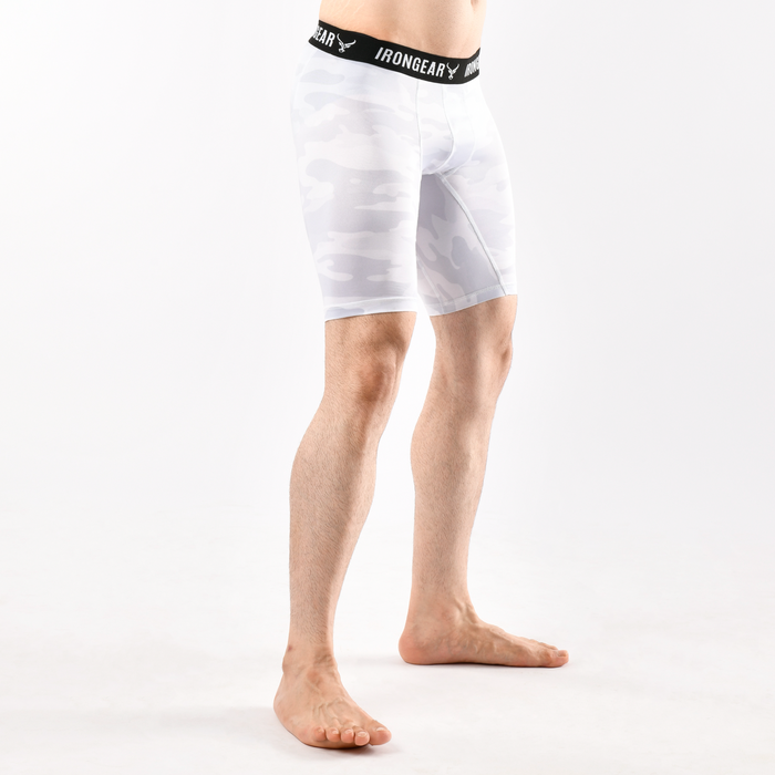 Camo Long Compression Shorts - IRONGEAR Fitness