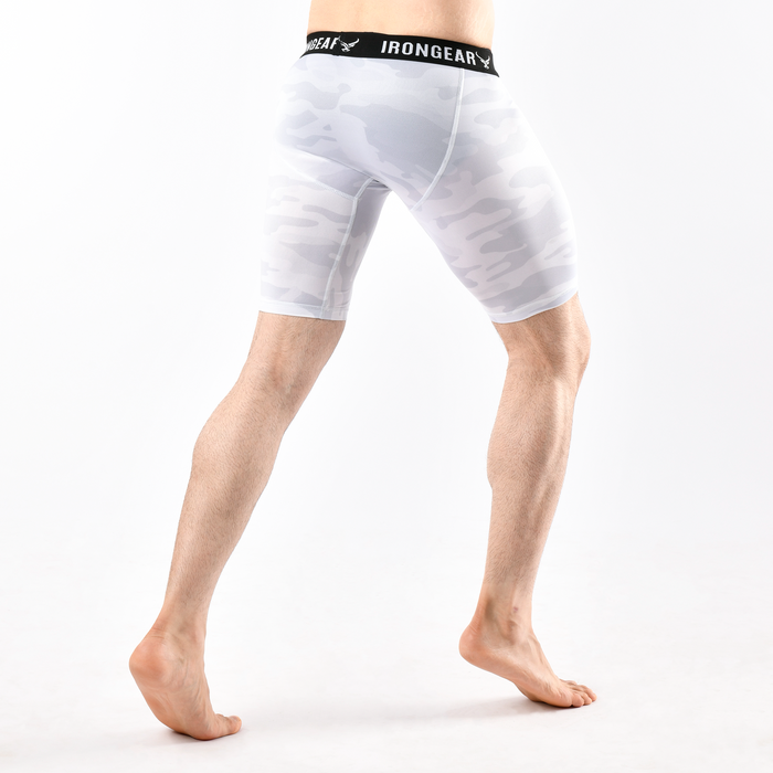 Camo Long Compression Shorts - IRONGEAR Fitness