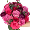 Candy Hearts Pink Flower Bouquet Close Up - Image