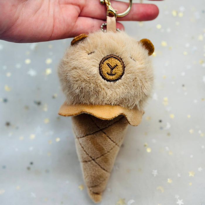 Capybara Ice Cream Plush Keychain Summer Cute Kawaii Gift