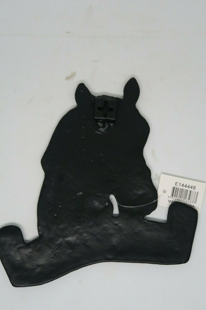 Cast Iron Antique Welcome Horse Hanging Sign Vintage Dark Brown