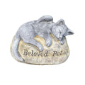22nice4me Garden Statues concrete cat memorial statue with wings resting on a rock engraved with Beloved Pet