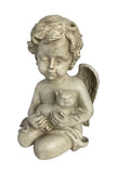 CAT MEMORIAL STATUE DOG PUPPY WITH WINGS PLAQUE  ORNAMENT