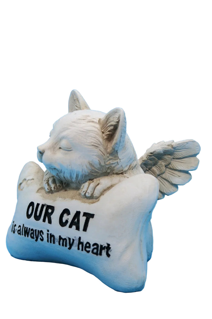 CAT MEMORIAL STATUE ORNAMNET OUR CAT IS ALWAYS IN OUR HEART