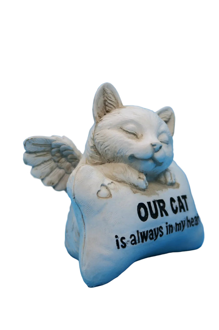 CAT MEMORIAL STATUE ORNAMNET OUR CAT IS ALWAYS IN OUR HEART