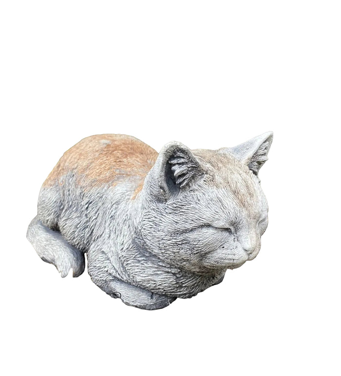 Cat Statue Memorial Sleeping Kitten Grey Animal Concrete Cement Australian Made