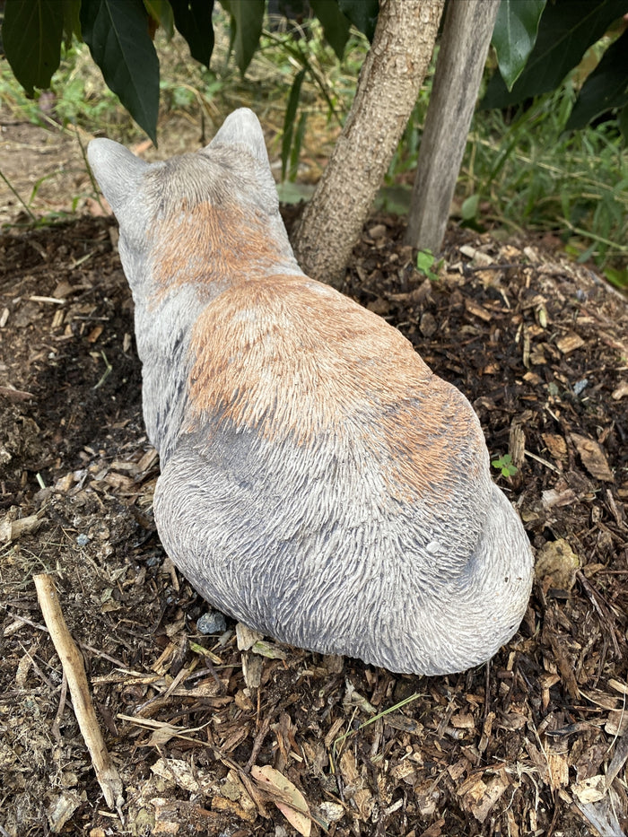 Cat Statue Memorial Sleeping Kitten Grey Animal Concrete Cement Australian Made
