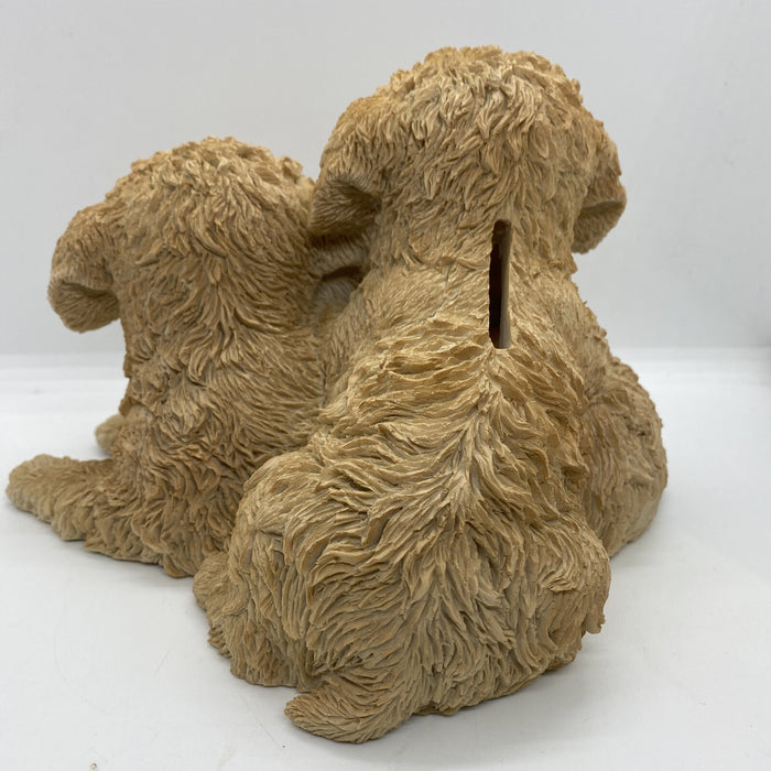 CAVOODLE STATUE CREAM PUPPY DOG ANIMAL GARDEN ORNAMENT SCULPTURE MONAY BOX
