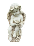 CHERUB ANGEL PLAYING WITH A BUTTERFLY GARDEN ORNAMENT STATUE FIGURINE SCULPTURE
