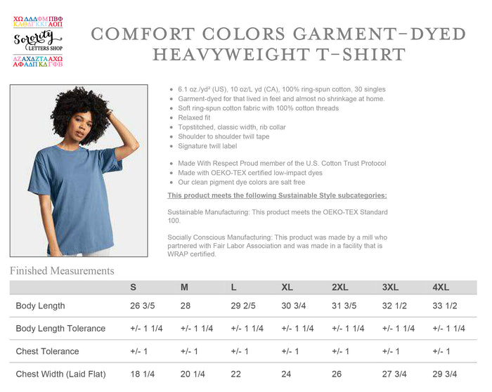 Chi Omega Heavyweight Short Sleeve T-shirt - Crest Tee
