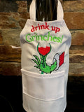 Christmas Embroidered Wine Bottle Apron – Holiday Spirits