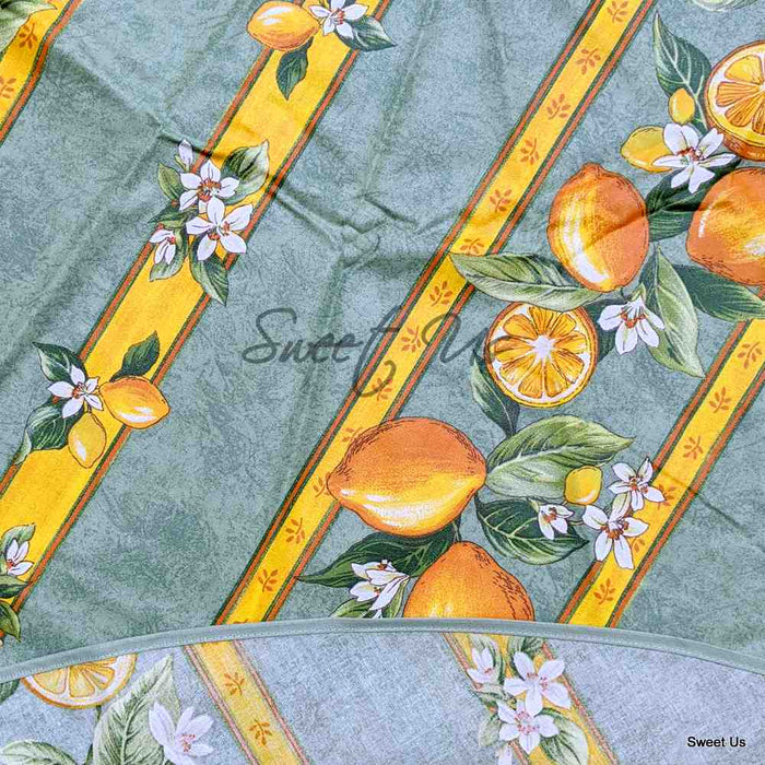 Le Citron Coated French Tablecloth Round, Fern — Atelier - Sweet Us