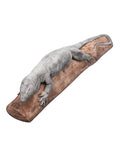 22nice4me Garden Statues hand-painted concrete goanna lizard basking on a log with an antique finish