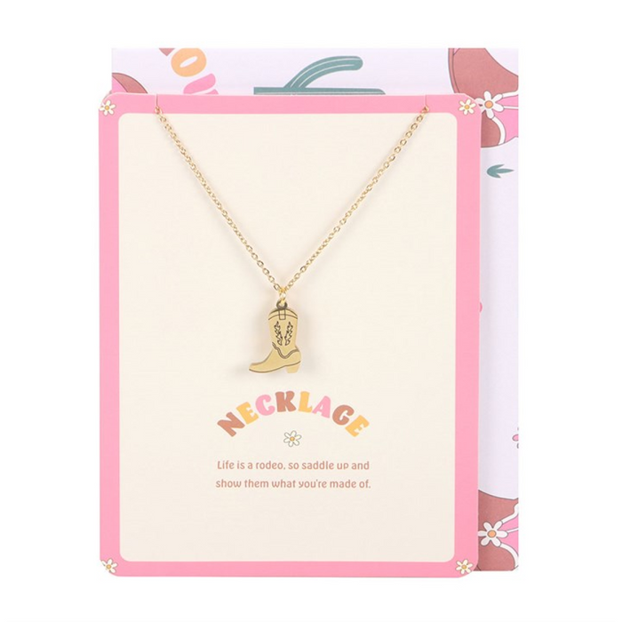Cowboy Boot Necklace on Greeting Card