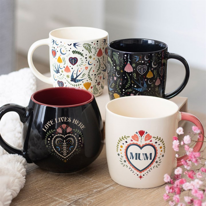 Cream Midnight Bloom Print Mug