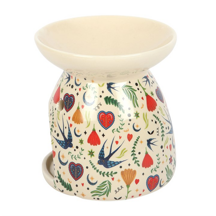Cream Midnight Bloom Print Oil Burner