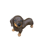 DACHSHUND SAUSAGE DOG MEMORIAL PUPPY ANIMAL GARDEN ORNAMENT BROWN 22cm