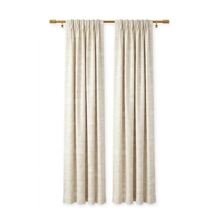 Daisy Sandstone Woven Curtain
