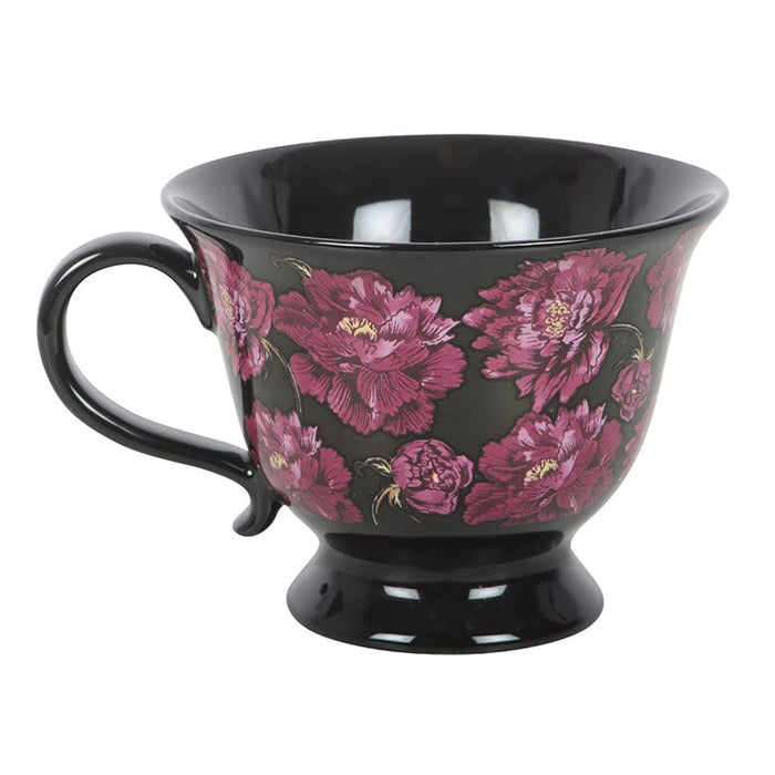 Dark Romance Floral Print Teacup