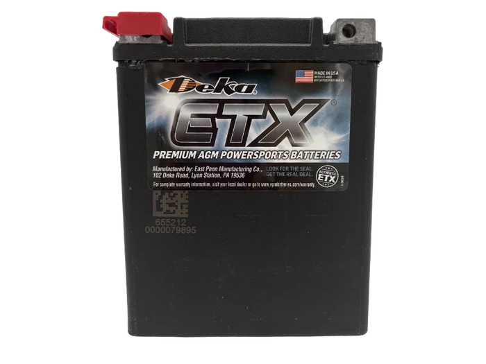 Deka ETX15 12V 220CCA 14AH AGM Powersports Battery, USA Made