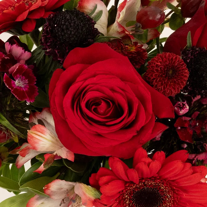 Delectable Red Flower Centerpieces Close Up - Image