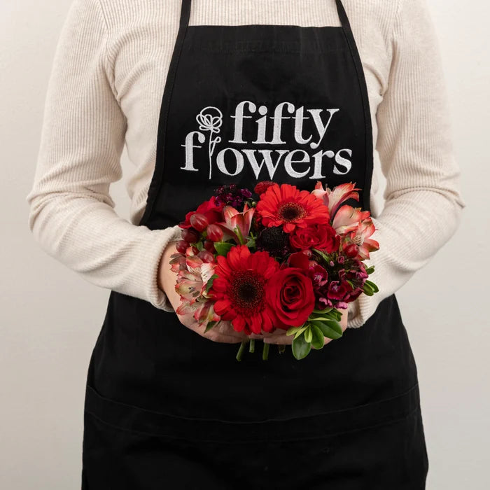 Delectable Red Flower Centerpieces Apron - Image