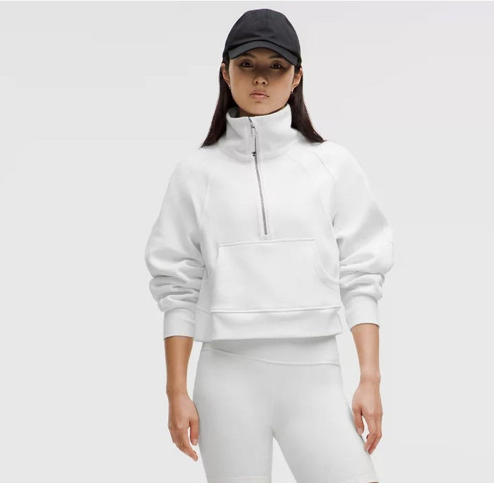 Delta Delta Delta lululemon Scuba Oversized FUNNEL-Neck Half Zip - White