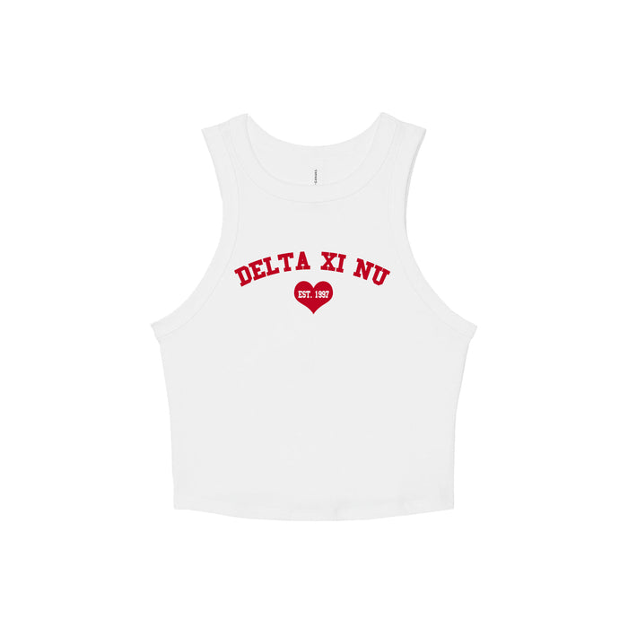 Delta Xi Nu 1997 Cropped Heart Tank Top