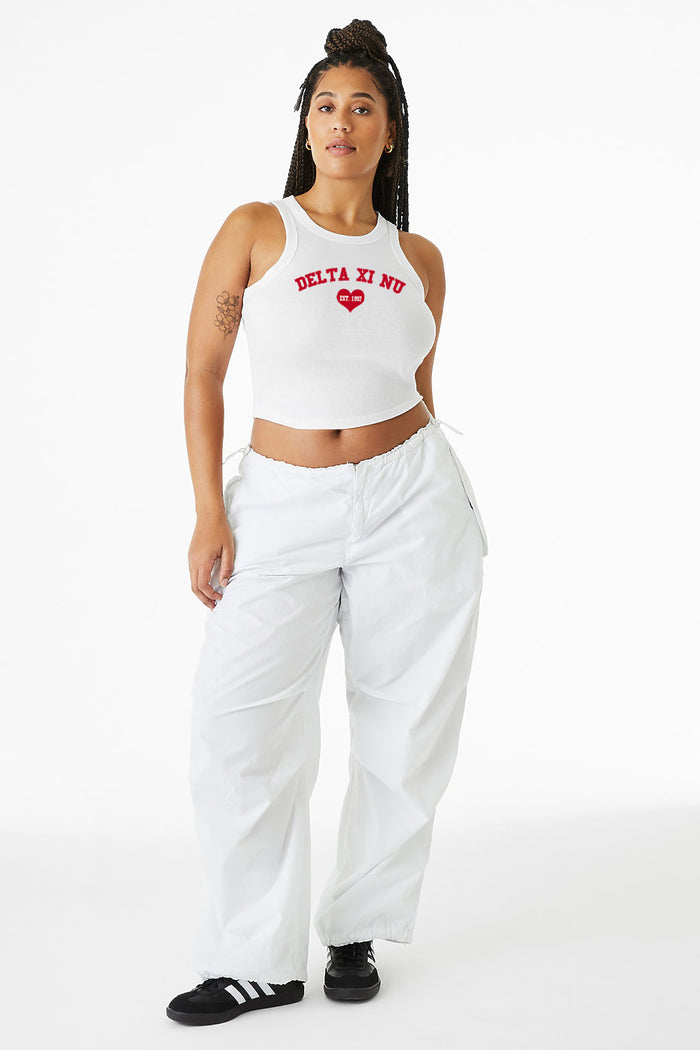 Delta Xi Nu 1997 Cropped Heart Tank Top