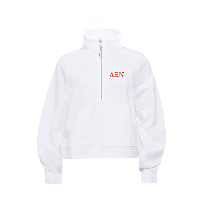 Delta Xi Nu lululemon Scuba Oversized FUNNEL-Neck Half Zip - White