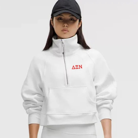 Delta Xi Nu lululemon Scuba Oversized FUNNEL-Neck Half Zip - White
