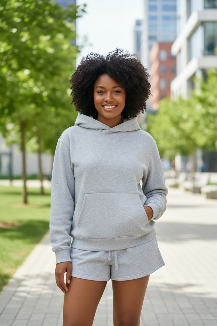 Delta Zeta Fave Fit Hoodie & Shorts Set - Wordmark