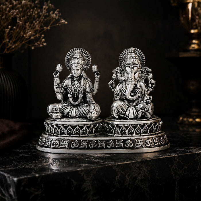 Dhan Siddhi Laxmi Ganesh Silver Plated