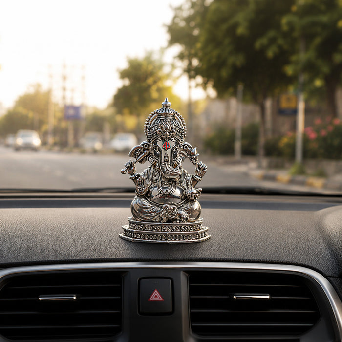 Divine Ganesha Silver Plated Idol