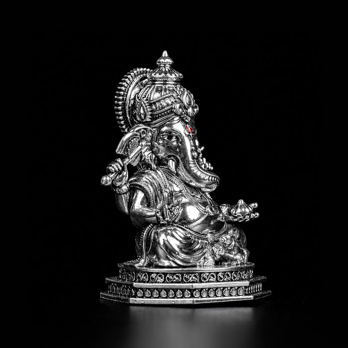 Divine Ganesha Silver Plated Idol