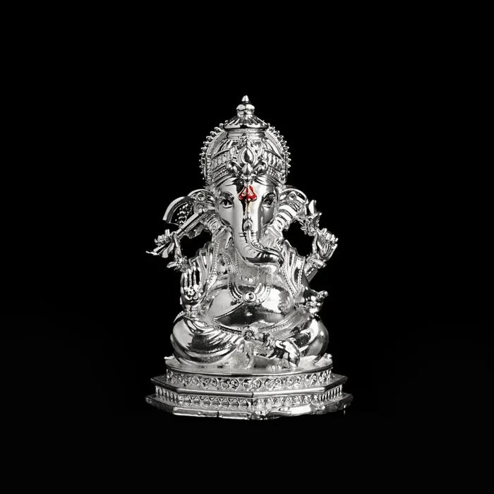 Divine Ganesha Silver Plated Idol