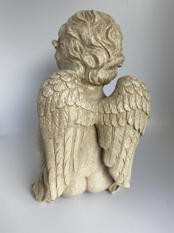 DOG MEMORIAL STATUE DOG PUPPY WITH WINGS PLAQUE  ORNAMENT