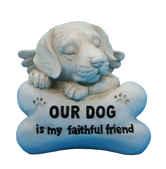 DOG MEMORIAL STATUE ORNAMNET MY DOG ID MY FAITHFUL FRIEND