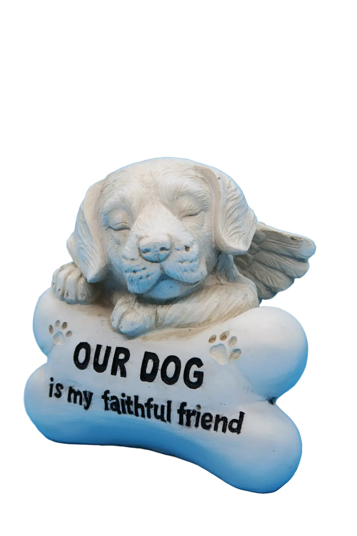 DOG MEMORIAL STATUE ORNAMNET MY DOG ID MY FAITHFUL FRIEND