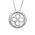 Mother's Day Gift Double Infinity Circle Necklace with Zirconia Silver Mom Necklace MelodyNecklace