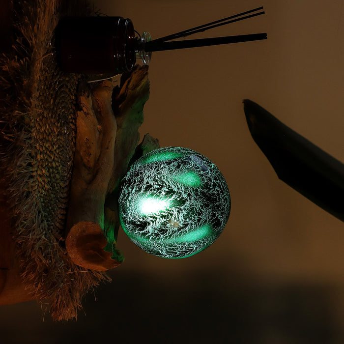 DriftGlow Lamp Emerald Crackle Shade
