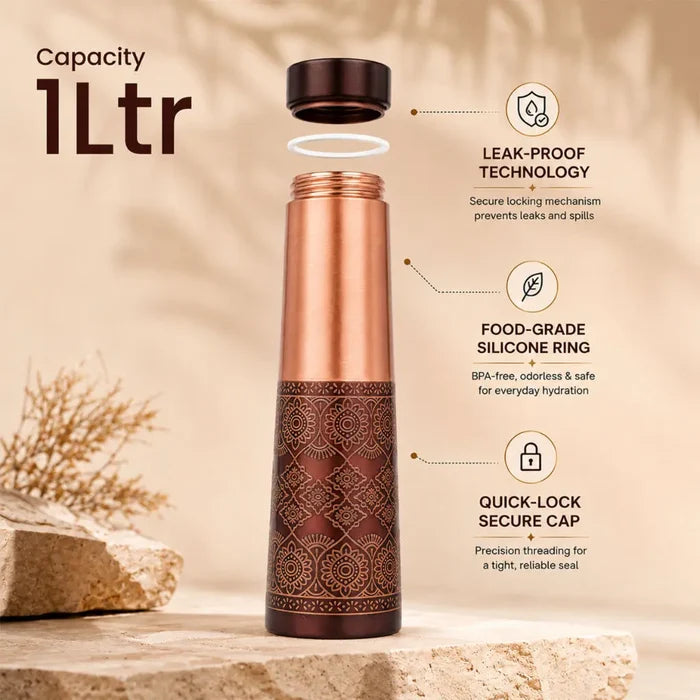 Dual Finish Copper Bottle