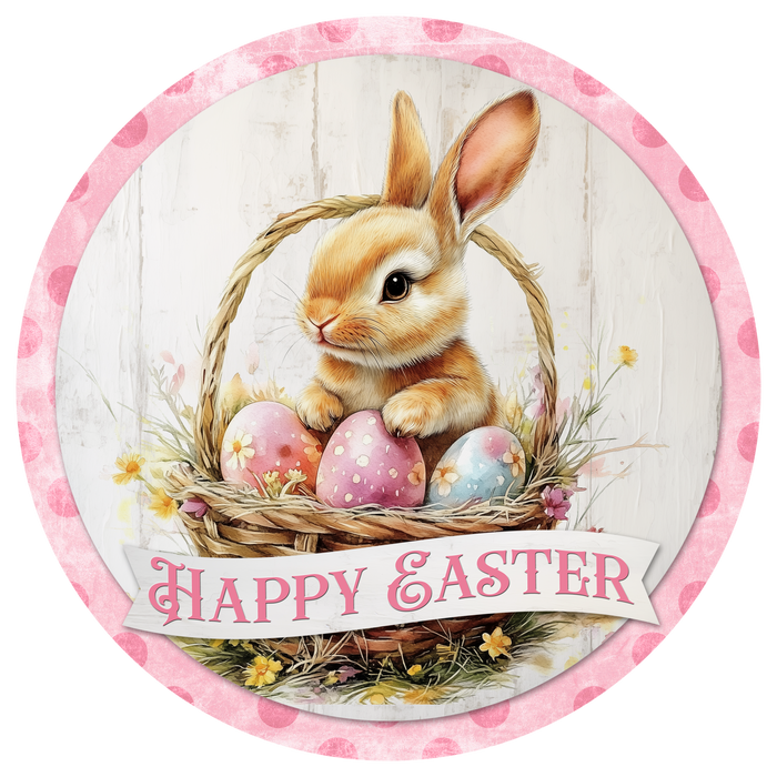 E02 Happy Easter Sign, Wreath Attachment