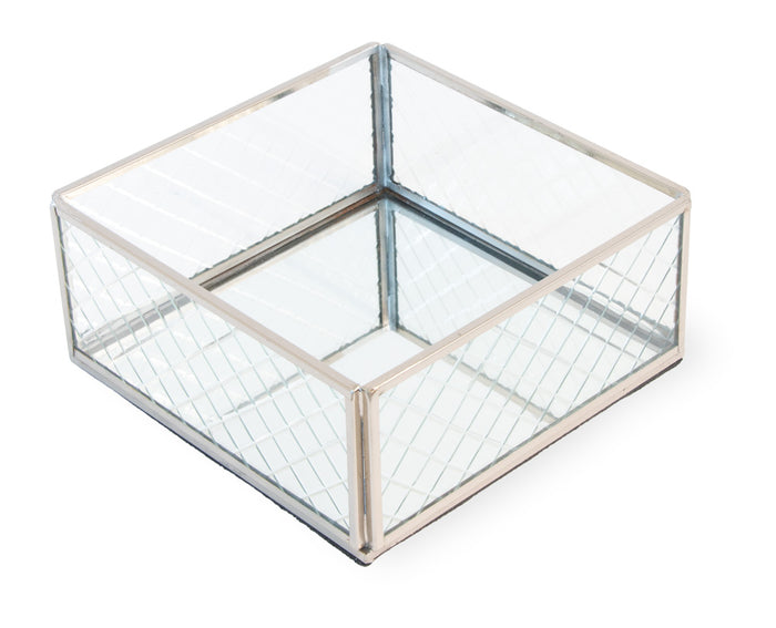 ETCHED GLASS COCKTAIL NAPKIN CADDY