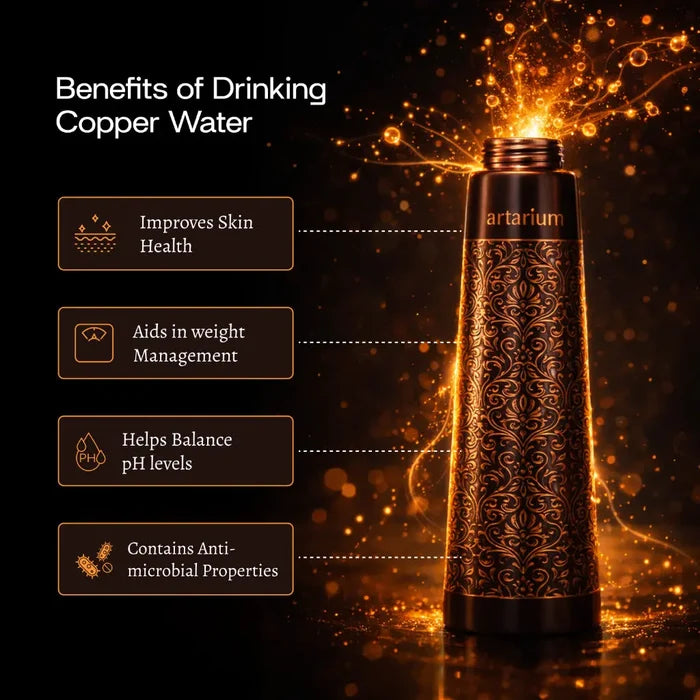 Etching Copper Bottle with Straw Set