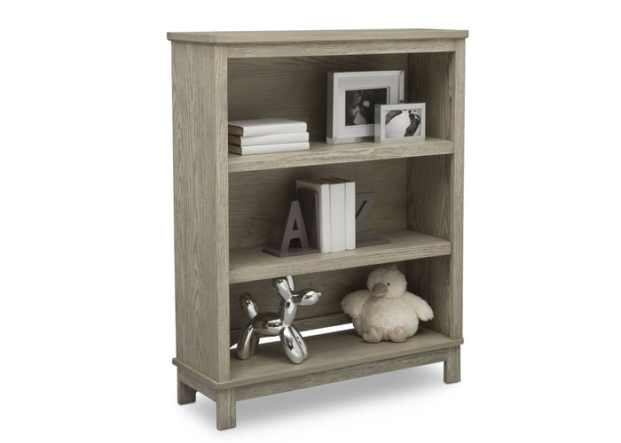 Delta Children Textured Limestone (1340) Farmhouse Bookcase/Hutch, Right Silo View with Props