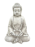 22nice4me Garden Statues meditating Buddha figurine in lotus pose with an antique stone-effect finish