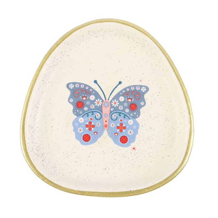 Floral Butterfly Trinket Dish