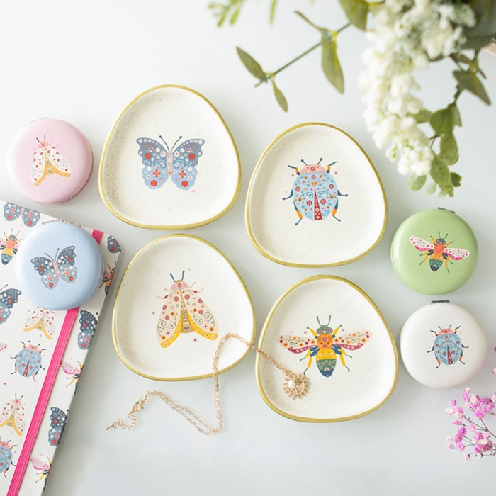 Floral Butterfly Trinket Dish
