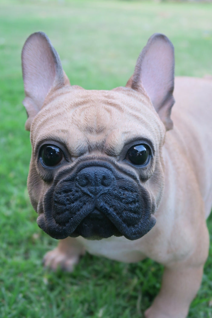 French Bulldog Statue Dog Doggy Memorial Ornament Frenchie Home Decor Brown